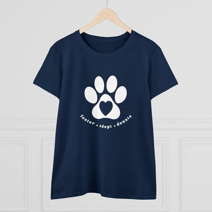 Helping Paw Women's Midweight Cotton Tee