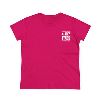 Cat Love - Women's Cotton Cat Rescue Back Printed Tee - Support Animal Services
