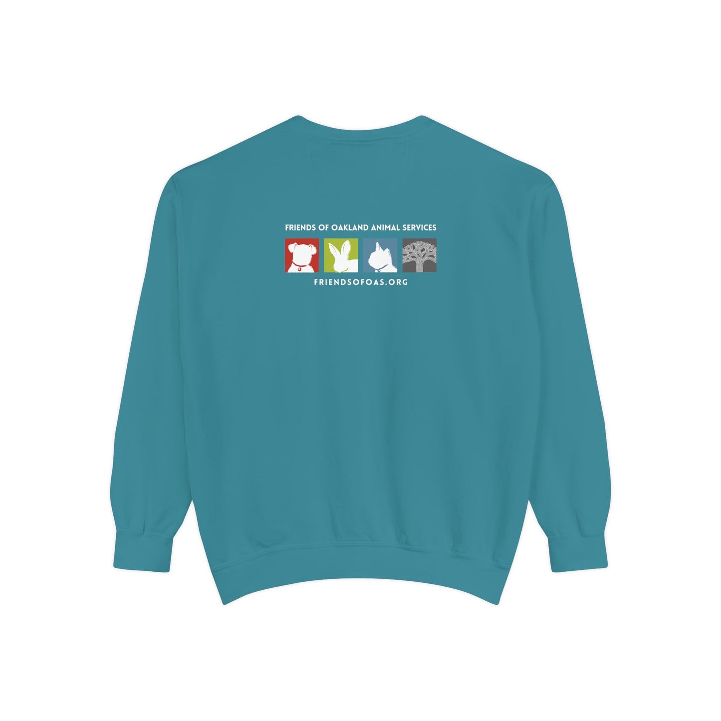 OAS Varsity Unisex Garment-Dyed Sweatshirt - Oakland Animal Services Charity Apparel