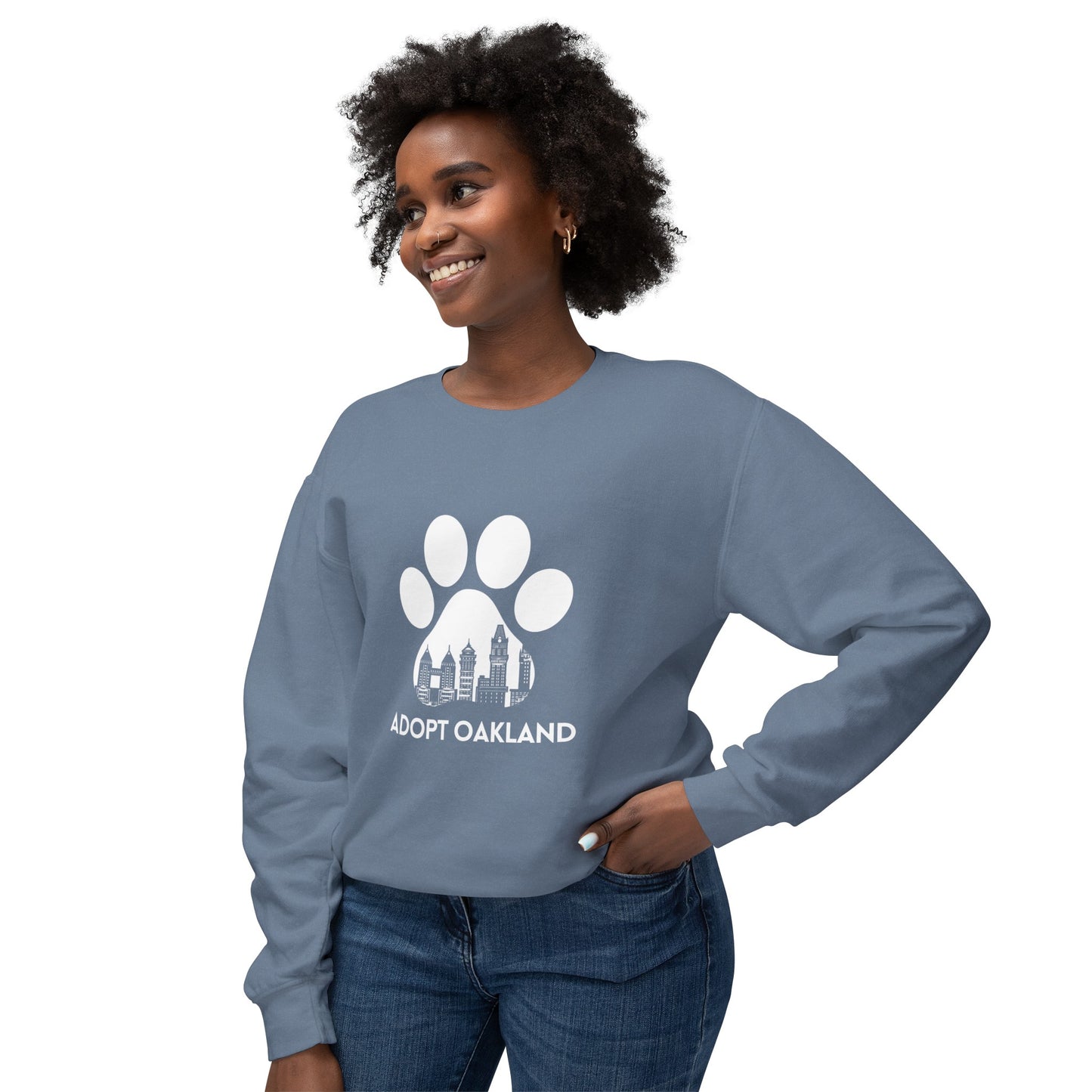 Adopt Oakland Unisex Lightweight Crewneck Sweatshirt