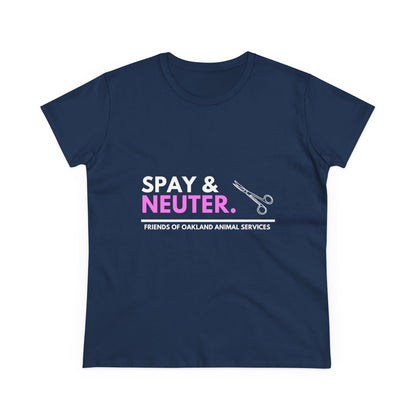 Spay and Neuter Women's Midweight Cotton Tee - Support Animal Welfare