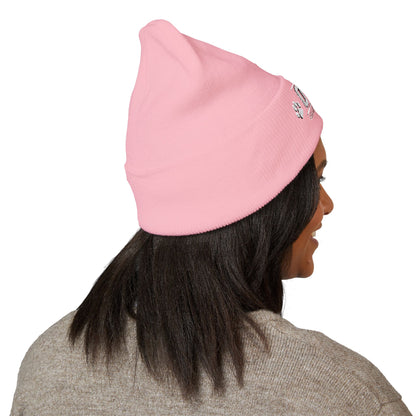 OAS Custom Embroidered Classic Cuffed Beanie - Bright Yellow Paw Print Design