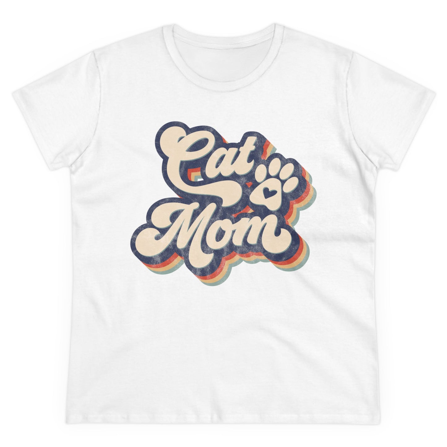 Cat Mom Women's Midweight Cotton Tee