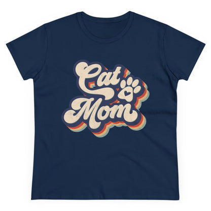 Cat Mom Women's Midweight Cotton Tee