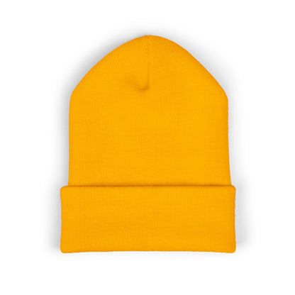 OAS Custom Embroidered Classic Cuffed Beanie - Bright Yellow Paw Print Design