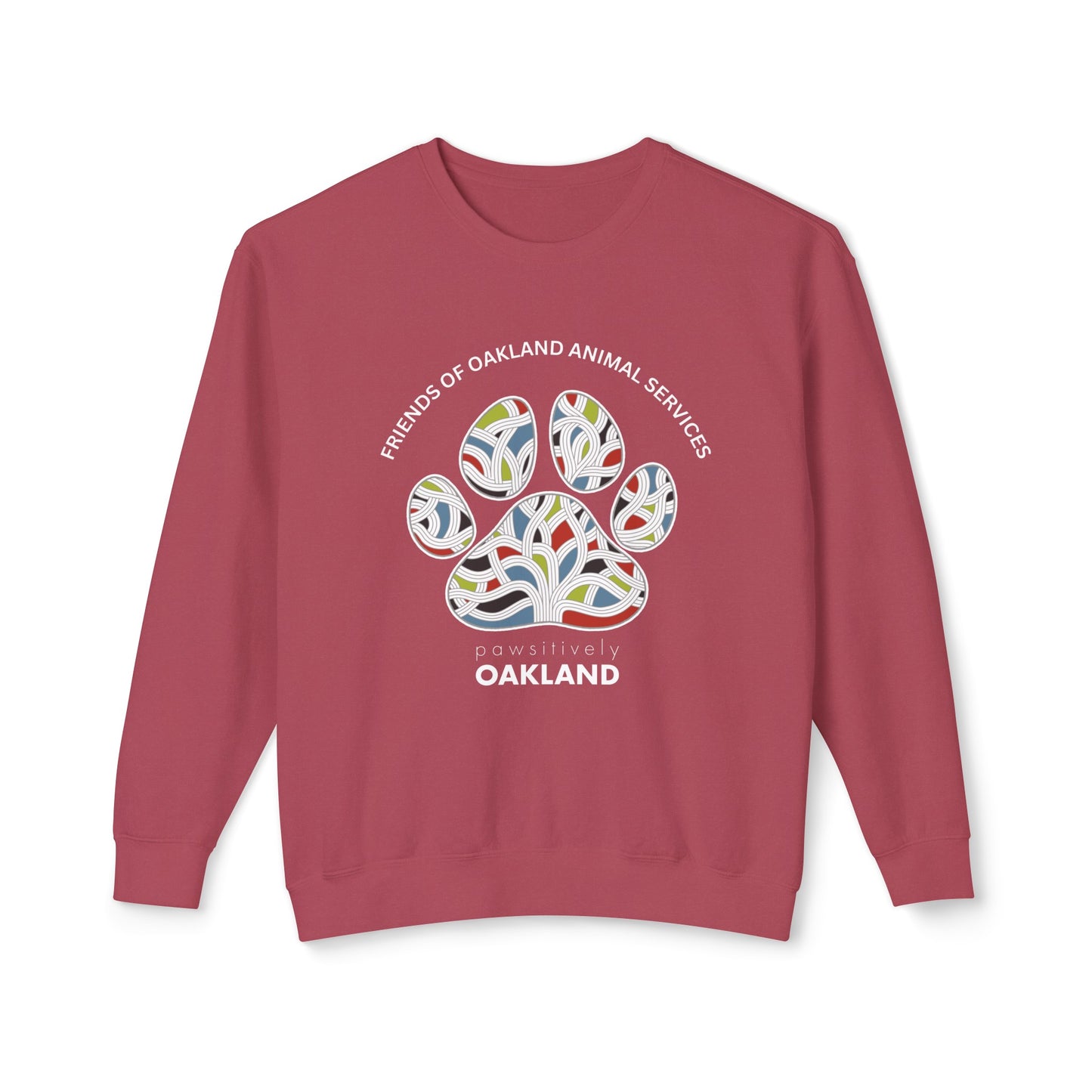 Pawsitively Oakland Unisex Lightweight Crewneck Sweatshirt