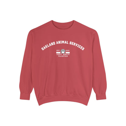 OAS Varsity Unisex Garment-Dyed Sweatshirt - Oakland Animal Services Charity Apparel