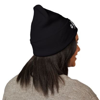 OAS Custom Embroidered Classic Cuffed Beanie - Bright Yellow Paw Print Design