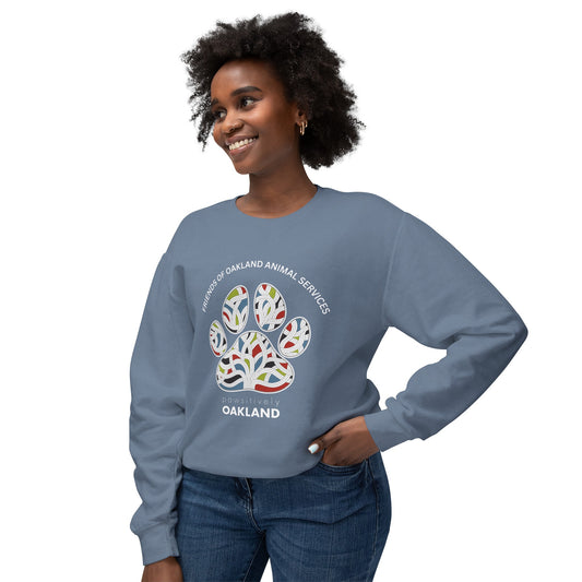 Pawsitively Oakland Unisex Lightweight Crewneck Sweatshirt