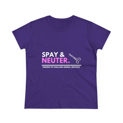 Spay and Neuter Women's Midweight Cotton Tee - Support Animal Welfare
