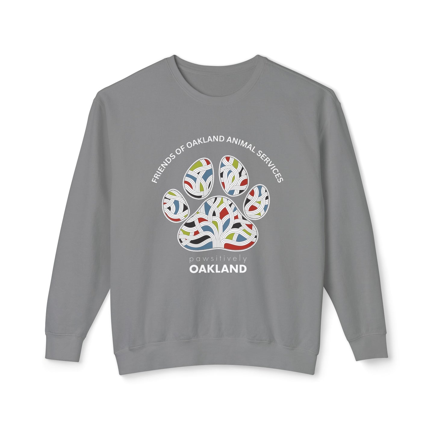 Pawsitively Oakland Unisex Lightweight Crewneck Sweatshirt