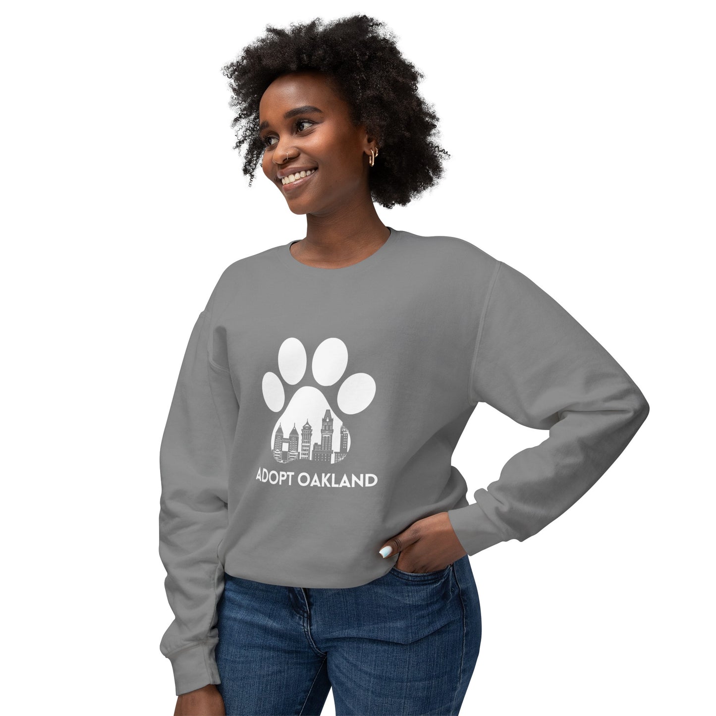 Adopt Oakland Unisex Lightweight Crewneck Sweatshirt