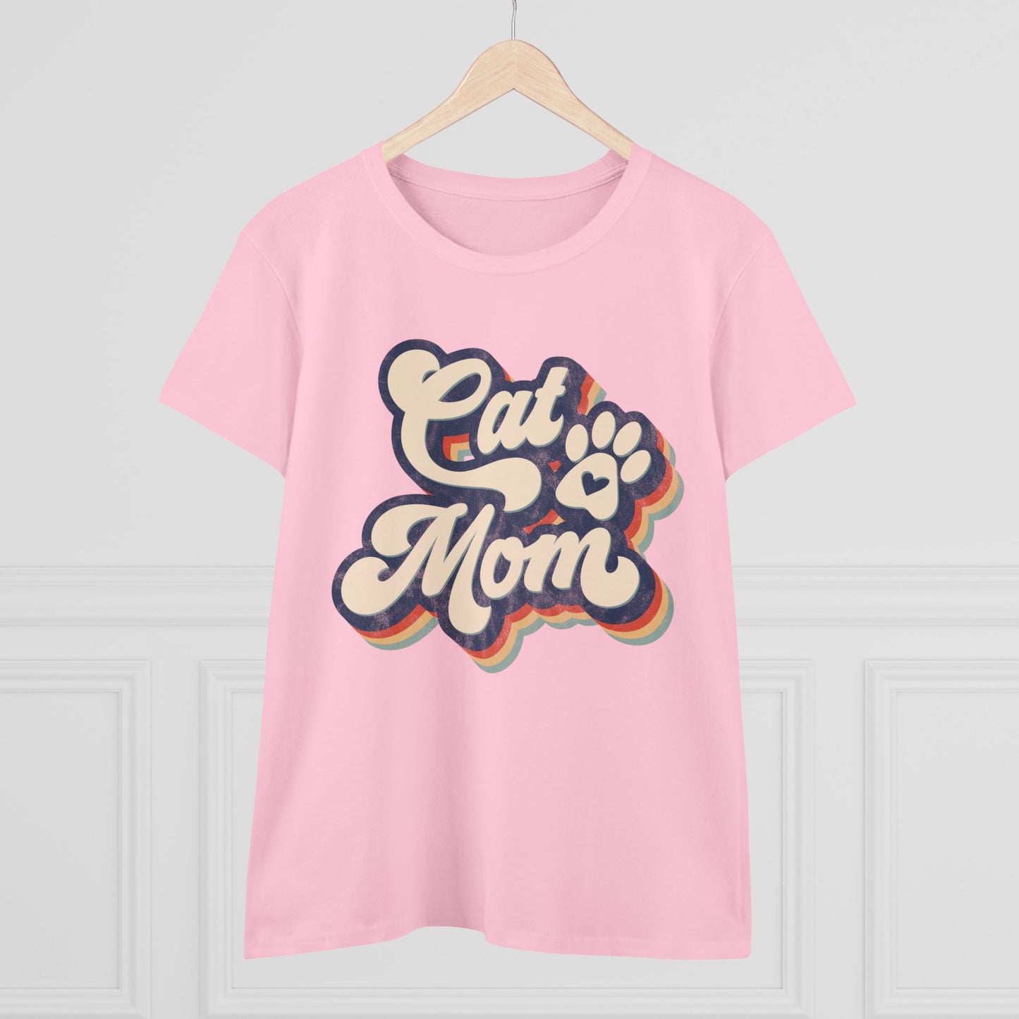 Cat Mom Women's Midweight Cotton Tee