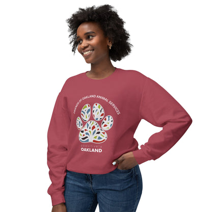 Pawsitively Oakland Unisex Lightweight Crewneck Sweatshirt