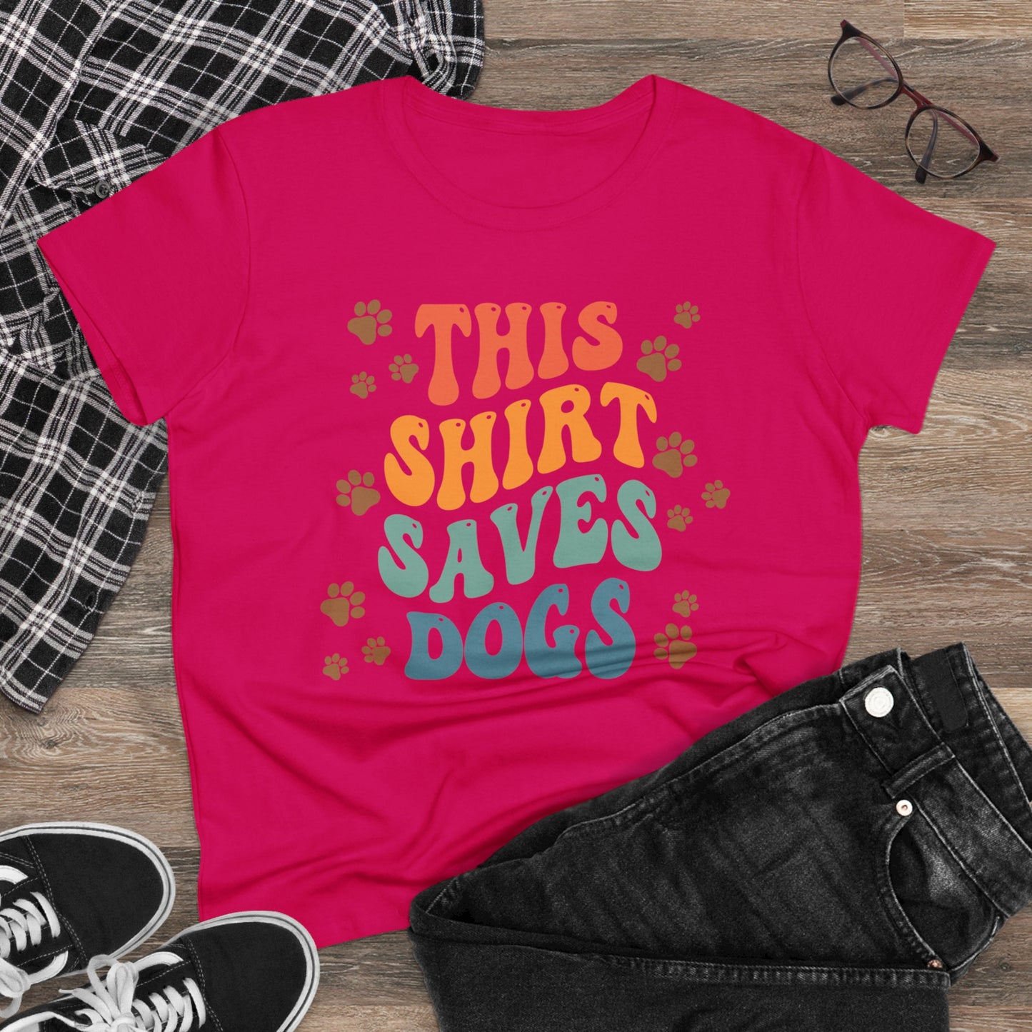 This Shirt Saves Dogs Women's Midweight Cotton Tee