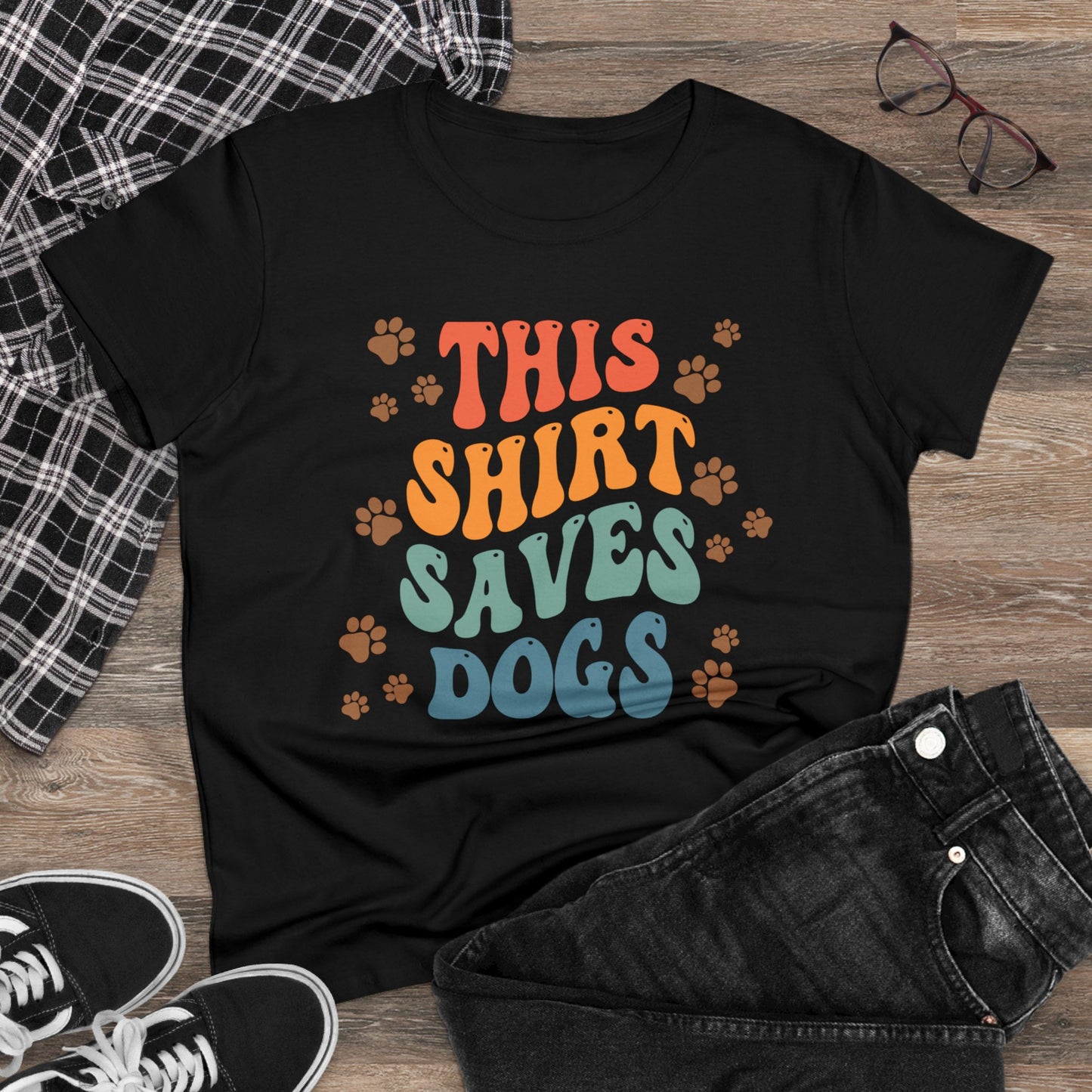 This Shirt Saves Dogs Women's Midweight Cotton Tee