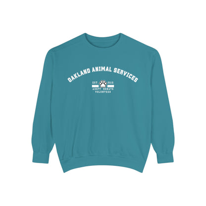 OAS Varsity Unisex Garment-Dyed Sweatshirt - Oakland Animal Services Charity Apparel